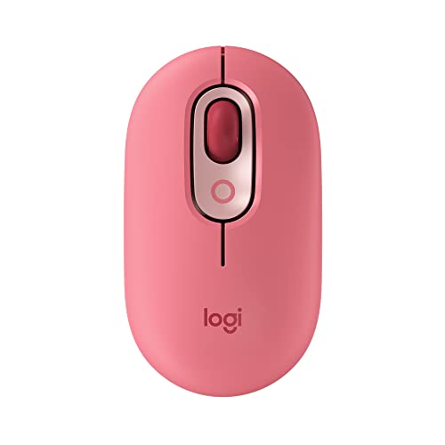 Logitech POP Ratón inalámbrico con Emoji personalizable, tecnología SilentTouch, precisión y velocidad, diseño compacto, Bluetooth, USB, multidispositivo, compatible con OS - Heartbreaker