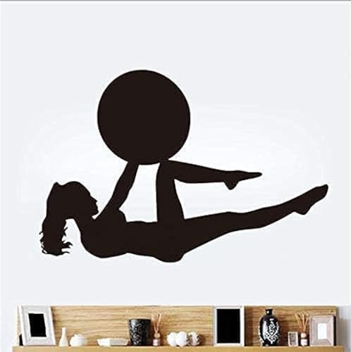 Chicas Pilates Fitness vinilo pegatina de pared gimnasio dormitorio sala de estar decoración del hogar Mural 59X39cm