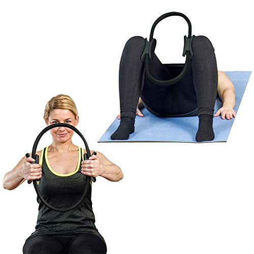 CampTeck U6932 - Yoga Aro Pilates - Aro Fitness Aro de Pilates Anillo Yoga Gimnasio Ejercicio - Negro