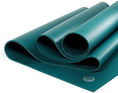 Manduka PRO Lite - Alfombrilla de yoga ligera para mujeres y hombres, antideslizante, cojín para soporte y estabilidad de articulaciones, 4,7 mm de grosor, 79 pulgadas (200 cm), verde marino profundo